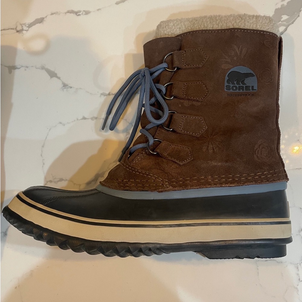 Sorel Winter Carnival Waterproof Snow Rain Boots Brown NL1966-202 Women's 10.5
